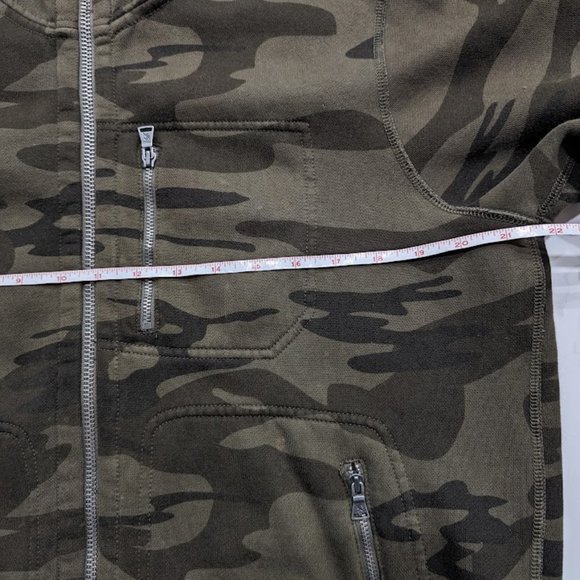 EXPRESS Men Camouflage Jacket Coat Hoodie Zipper Front Brown Camo Size Medium - Picture 9 of 10